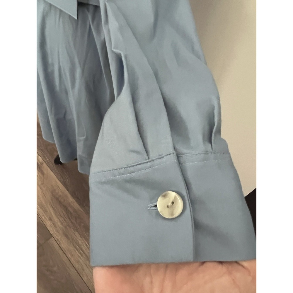 Calvin Klein Womens Belted Shirt Dress Long Sleeve Lightweight Blue Size 12 - Picture 9 of 13